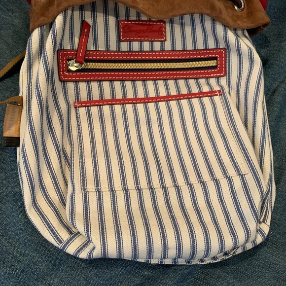 Dooney & Bourke Large Beacon Saffiano red bucket drawstring bag - Picture 12 of 15